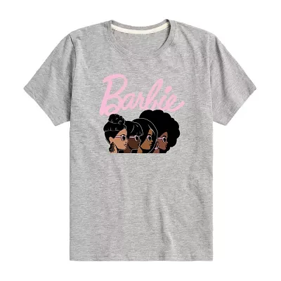 Big Girls Round Neck Short Sleeve Barbie Graphic T-Shirt