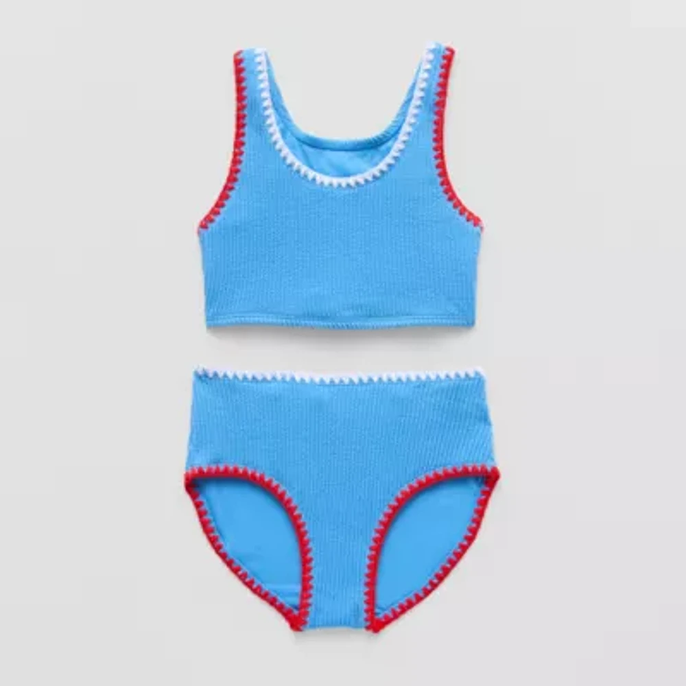 Thereabouts Little & Big Girls Textured Bikini Set
