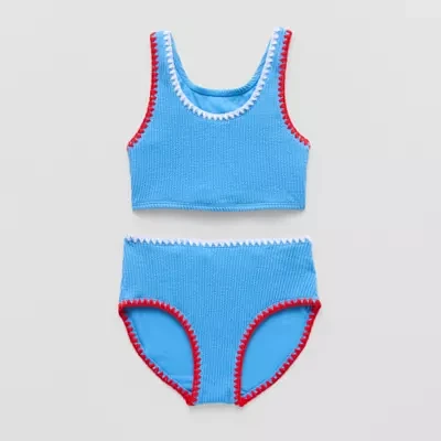 Thereabouts Little & Big Girls Textured Bikini Set