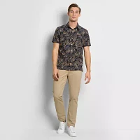 Van Heusen Weekend Mens Short Sleeve Moisture Wicking Quick Dry Camp Shirt