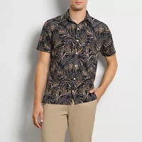 Van Heusen Weekend Mens Short Sleeve Moisture Wicking Quick Dry Camp Shirt