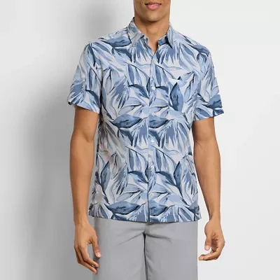 Van Heusen Weekend Mens Short Sleeve Moisture Wicking Quick Dry Camp Shirt