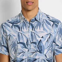 Van Heusen Weekend Mens Short Sleeve Moisture Wicking Quick Dry Camp Shirt