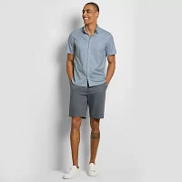 Van Heusen Mens Slim Fit Short Sleeve Floral Button-Down Shirt