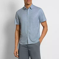 Van Heusen Mens Slim Fit Short Sleeve Floral Button-Down Shirt