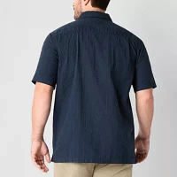 mutual weave Textured Camp Big and Tall Mens Classic Fit Short Sleeve Button-Down Shirt