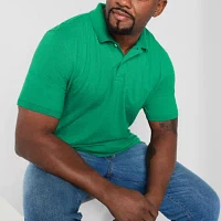 St. John's Bay Premium Stretch Big and Tall Mens Classic Fit Short Sleeve Polo Shirt