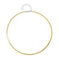 14K Gold 16 Inch Semisolid Omega Chain Necklace