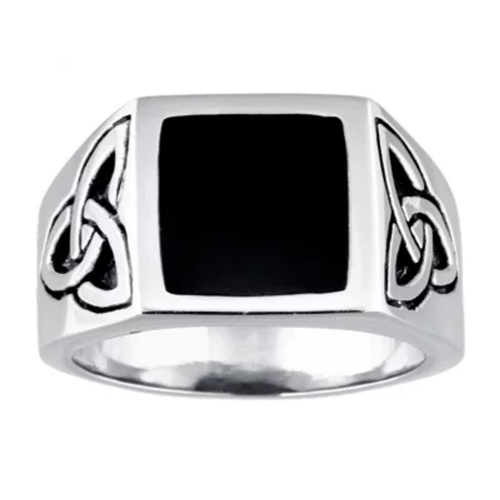 Mens Stainless Steel Celtic Knot Ring with Resin