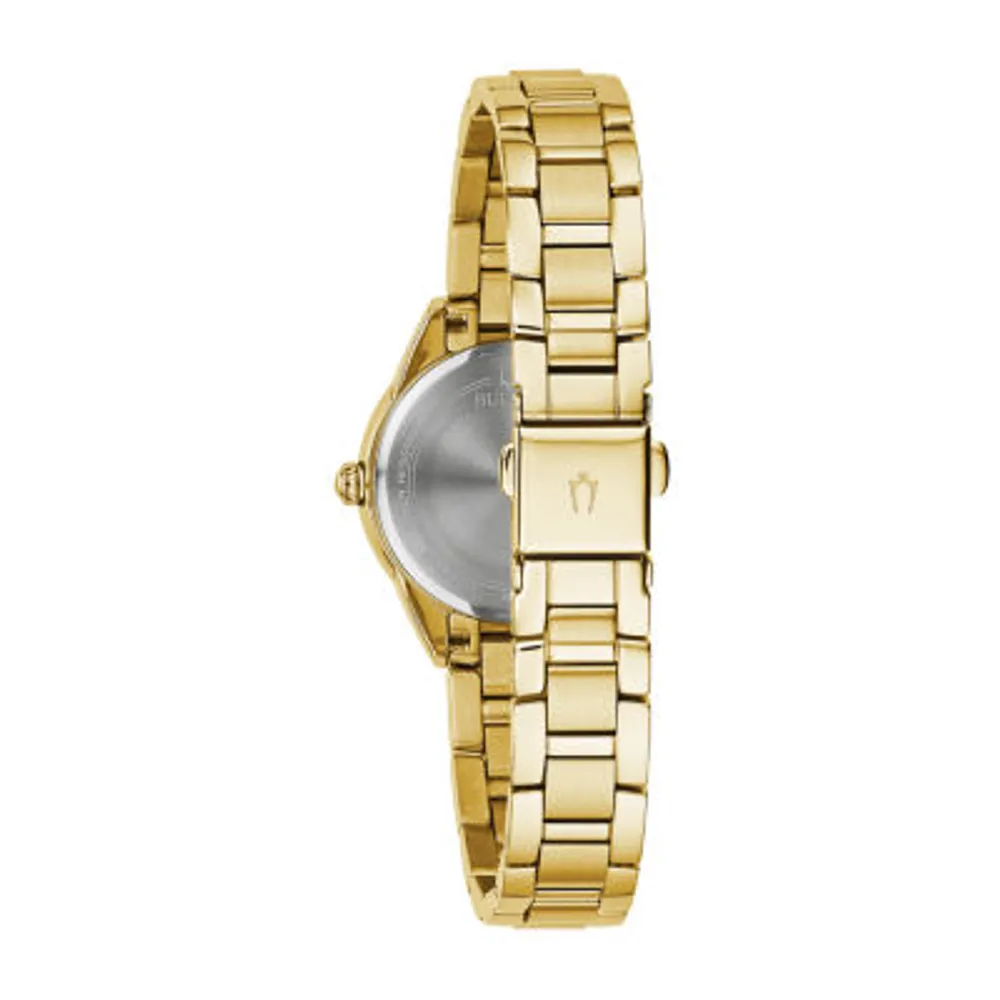 Bulova Sutton Womens Gold Tone Stainless Steel Bracelet Watch 97p150