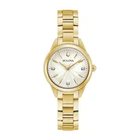 Bulova Sutton Womens Gold Tone Stainless Steel Bracelet Watch 97p150