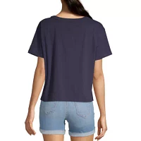 U.S. Polo Assn. Womens Crew Neck Short Sleeve Crop Top Juniors