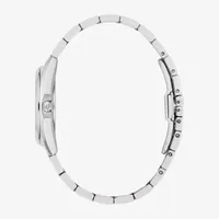 Bulova Surveyor Womens Diamond Accent Silver Tone Stainless Steel Bracelet Watch 96p229