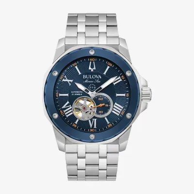 Bulova Marine Star Series A Mens Automatic Chronograph Silver Tone Stainless Steel Bracelet Watch 98a302