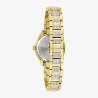 Bulova Womens Crystal Accent Gold Tone Stainless Steel Bracelet Watch 98l306