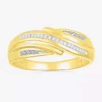 4.80mm Unisex Adult 1/3 CT. T.W. Natural White Diamond 10K Gold Round Side Stone Wedding Ring Sets