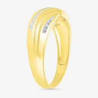 4.80mm Unisex Adult 1/3 CT. T.W. Natural White Diamond 10K Gold Round Side Stone Wedding Ring Sets