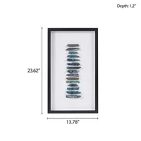 Martha Stewart Cerulean Stones Agate Framed Shadow Box Art