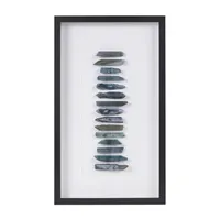 Martha Stewart Cerulean Stones Agate Framed Shadow Box Art