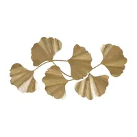 Martha Stewart Faye Gold Foil Ginkgo Leaf Metal Wall Art