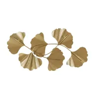 Martha Stewart Faye Gold Foil Ginkgo Leaf Metal Wall Art