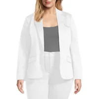 Liz Claiborne Sateen Womens Regular Fit Blazer-Plus