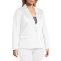 Liz Claiborne Sateen Womens Regular Fit Blazer-Plus