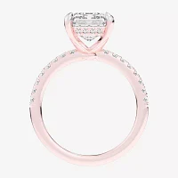 (G-H / Si1-Si2 Womens 4 1/4 CT. T.W. Lab Grown White Diamond 14K Rose Gold Side Stone Engagement Ring