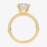 G-H / Si1-Si2) Womens 1 / CT. T.W. Lab Grown White Diamond 14K Gold Side Stone Engagement Ring