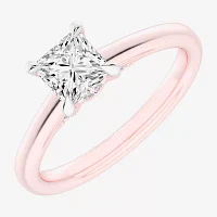 G-H / Si1-Si2) Womens 1 1/ CT. T.W. Lab Grown White Diamond 14K Rose Gold Solitaire Engagement Ring