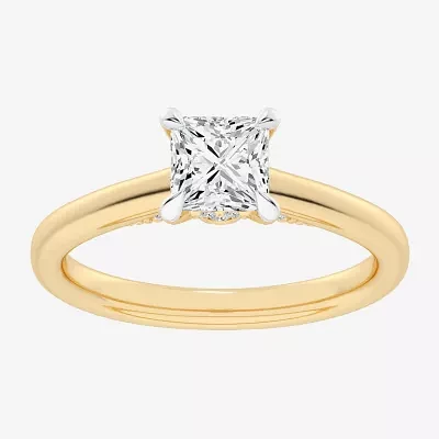 G-H / Si1-Si2) Womens 1/ CT. T.W. Lab Grown White Diamond 14K Gold Solitaire Engagement Ring