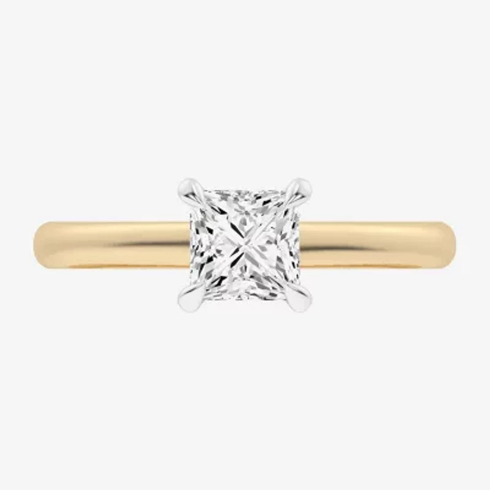 G-H / Si1-Si2) Womens 1 1/ CT. T.W. Lab Grown White Diamond 14K Gold Solitaire Engagement Ring