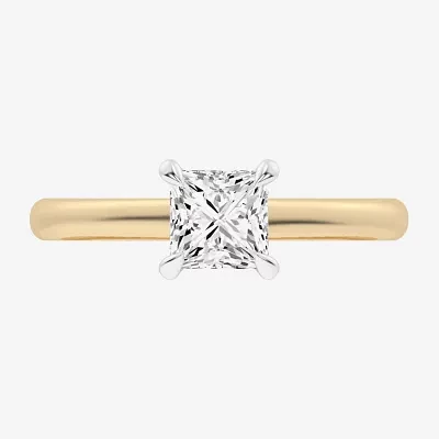 G-H / Si1-Si2) Womens 1 1/ CT. T.W. Lab Grown White Diamond 14K Gold Solitaire Engagement Ring