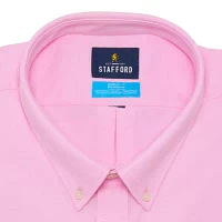 Stafford Big and Tall Coolmax All Season Oxford Mens Button Down Collar Long Sleeve Stretch Fabric Wrinkle Free Dress Shirt