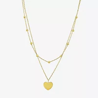 Womens 14K Gold Heart Pendant Necklace