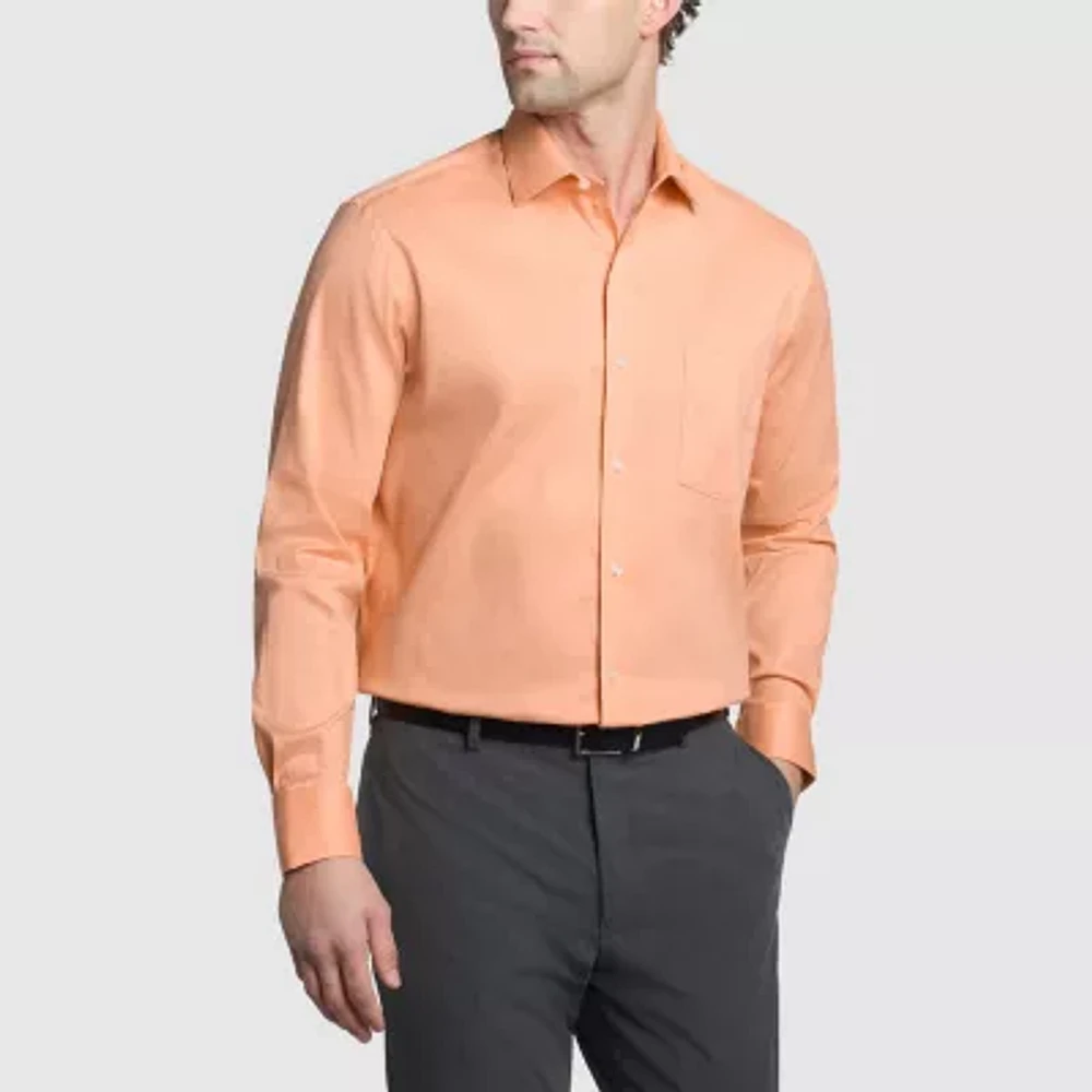 Van Heusen Everyday Defense Mens Regular Fit Stretch Fabric Wrinkle Free Long Sleeve Dress Shirt