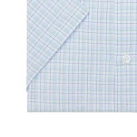 Van Heusen Short Sleeve Poplin Mens Big & Tall Classic Fit Wrinkle Free Plaid Dress Shirt