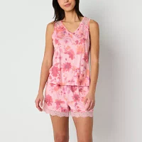 Ambrielle Womens Sleeveless V Neck Pajama Top