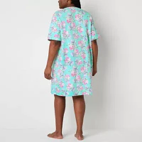 Adonna Womens Plus Short Sleeve Long Length Robe