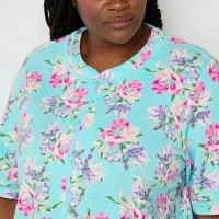 Adonna Womens Plus Short Sleeve Long Length Robe