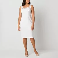 Maya Brooke Womens Windowpane Jacket Dress