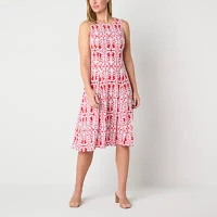 Danny & Nicole Womens Damask Midi Jacket Dress