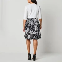 Perceptions Womens Floral Jacket Dress