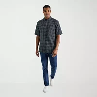 Haggar® Men's Life Khaki™ Short Sleeve Button-Down Linen Shirt