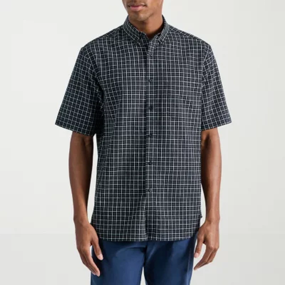 Haggar® Men's Life Khaki™ Short Sleeve Button-Down Linen Shirt