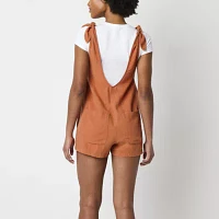 Arizona Sleeveless Womens Shortalls-Juniors