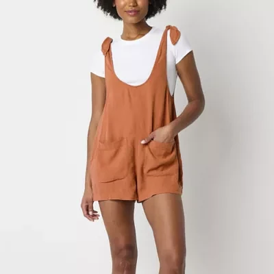 Arizona Sleeveless Womens Shortalls-Juniors