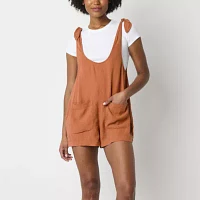 Arizona Sleeveless Womens Shortalls-Juniors