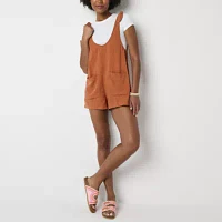 Arizona Sleeveless Womens Shortalls-Juniors