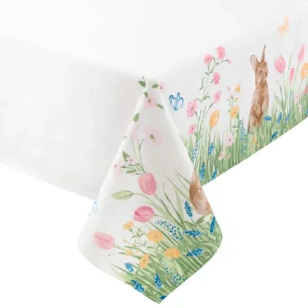 Linden Street Easter Floral Bunny Tablecloth